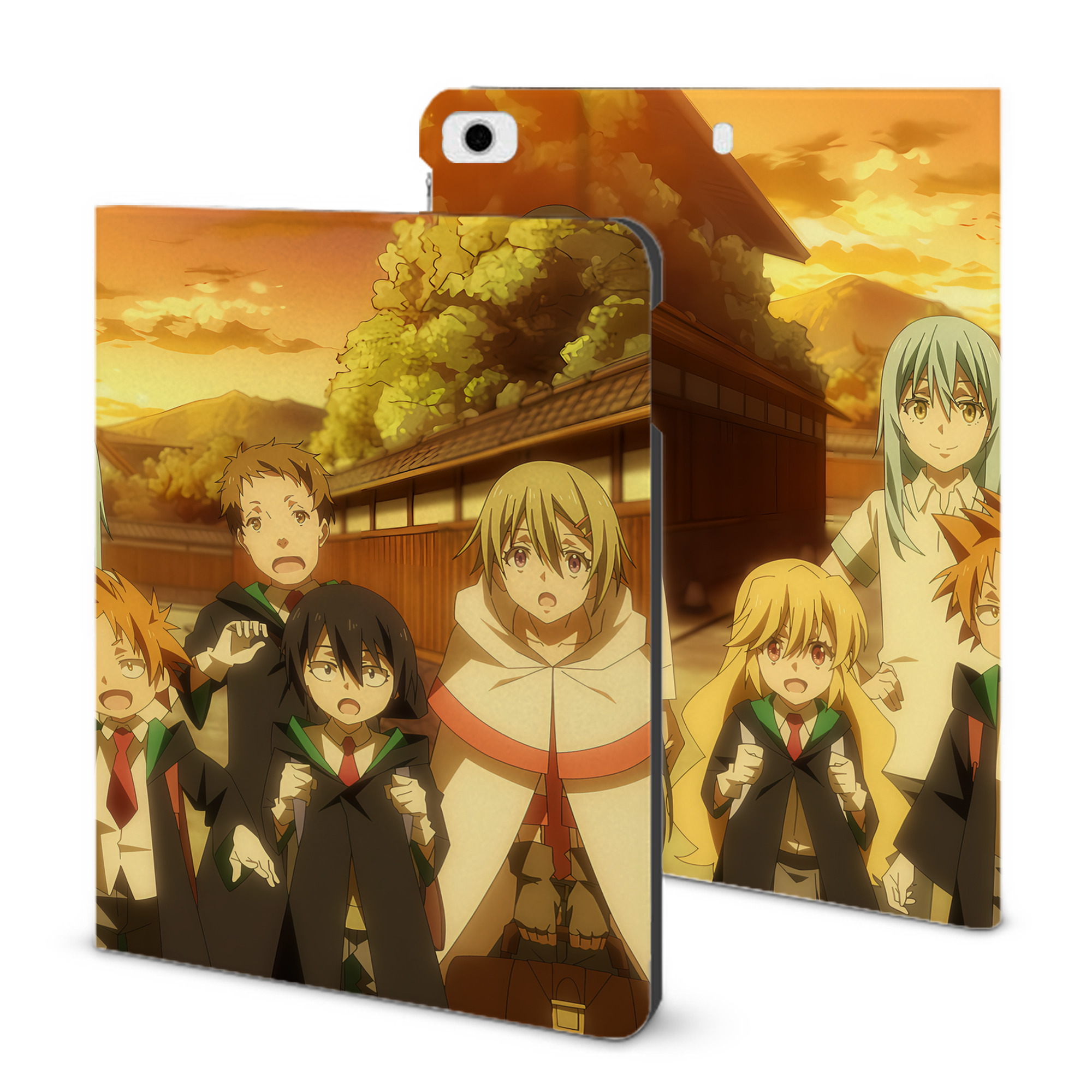 （画像用） 転スラ Regarding Reincarnated to Slime IPad ケース ブック型 PUレザー TPU 耐衝撃 軽量 薄型 ペン収納なし 全面保護 IPad 各モデル対応